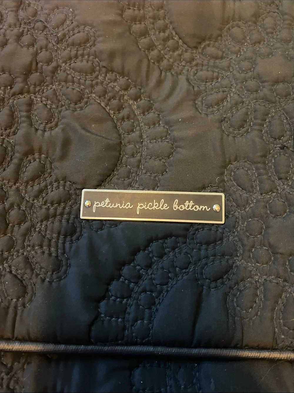 Petunia Pickle Bottom Boxy Backpack Black Quilted Backpack Diaper Bag